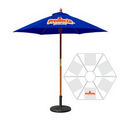 7' Round Fiberglass Umbrella with 6 Ribs, Full-Color Thermal Imprint, 1 Location